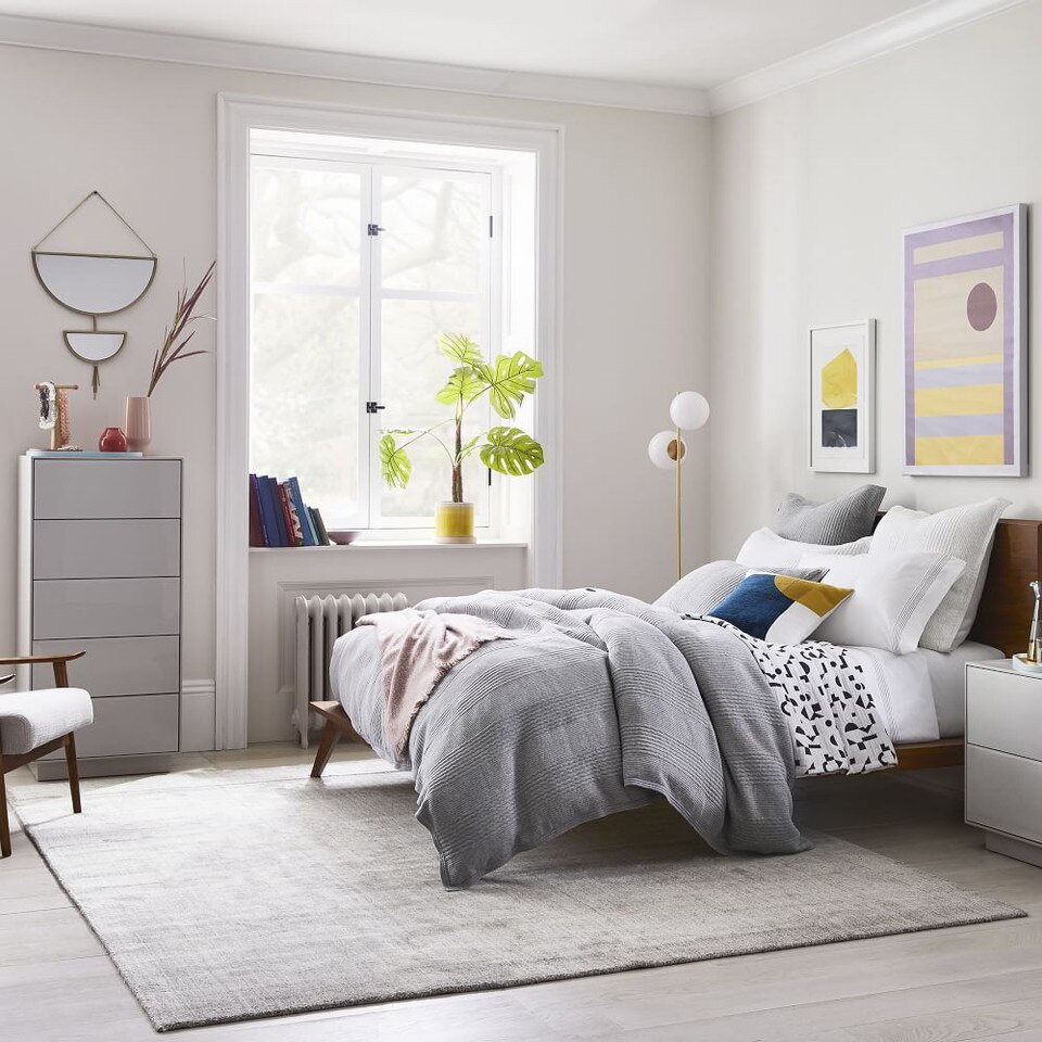 HandLoomed Shine Rug Grey west elm United Kingdom